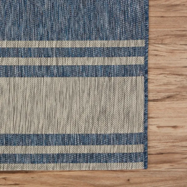 Outdoor Rugs-Kirkland's Home Captiva Nautical Helm Outdoor Area Rug, 5X7 Blue/Gray