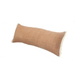 Pillows-Kirkland's Home Caramel Coated Lumbar Accent Pillow With Fringe Brown