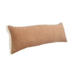 Pillows-Kirkland's Home Caramel Coated Lumbar Accent Pillow With Fringe Brown