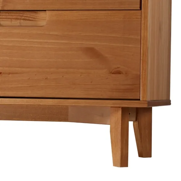 Dressers & Chests-Kirkland's Home Caramel Mid-Century Modern 6-Drawer Dresser Brown