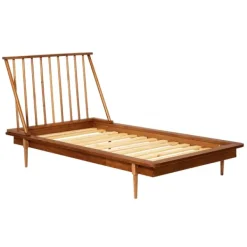 Beds & Headboards-Kirkland's Home Caramel Mid-Century Modern Twin Bed Frame Brown