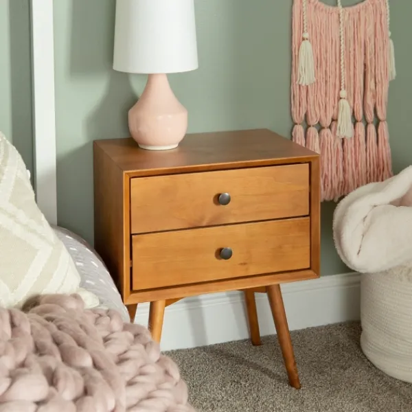 Nightstands-Kirkland's Home Caramel Mid-Century Nightstand Brown