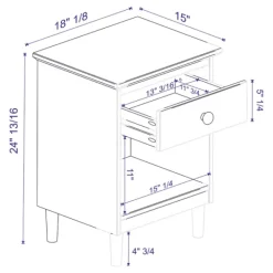 Nightstands-Kirkland's Home Caramel One-Drawer Wood Nightstand Brown