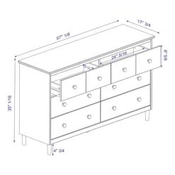 Dressers & Chests-Kirkland's Home Caramel Solid Wood 6-Drawer Dresser Brown