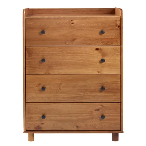 Dressers & Chests-Kirkland's Home Caramel Wooden 4-Drawer Dresser Brown