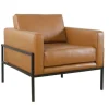 Accent Chairs-Kirkland's Home Carmel Vegan Leather Club Accent Chair Brown