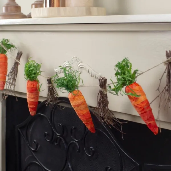 Decorative Accents-Kirkland's Home Carrot And Twig Bundle Garland Orange