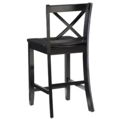 Bar Stools & Counter Height Stools-Kirkland's Home Carter X-Back Counter Stool Black
