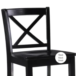 Bar Stools & Counter Height Stools-Kirkland's Home Carter X-Back Counter Stool Black