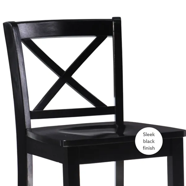 Bar Stools & Counter Height Stools-Kirkland's Home Carter X-Back Counter Stool Black