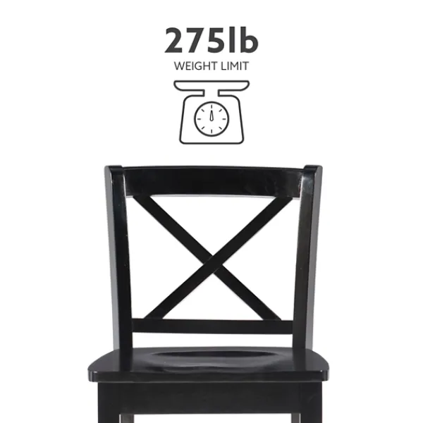 Bar Stools & Counter Height Stools-Kirkland's Home Carter X-Back Counter Stool Black