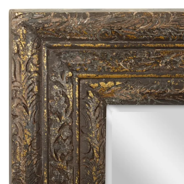 Decorative Mirrors-Kirkland's Home Carved Ansanthus Floral Wood Frame Mirror