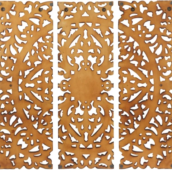 Wall Plaques-Kirkland's Home Carved Mahogany 3-Pc. Triptych Wall Panels Gold