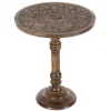 Accent & End Tables-Kirkland's Home Carved Mandala Mango Wood Accent Table Brown