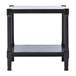 Accent & End Tables-Kirkland's Home Carved Pinewood Farmhouse Accent Table Black