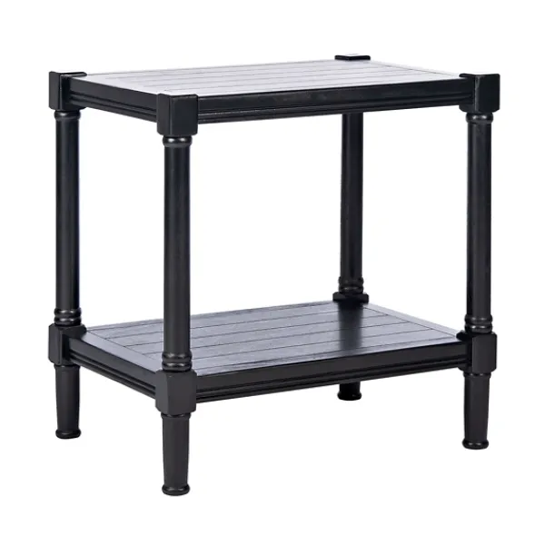 Accent & End Tables-Kirkland's Home Carved Pinewood Farmhouse Accent Table Black