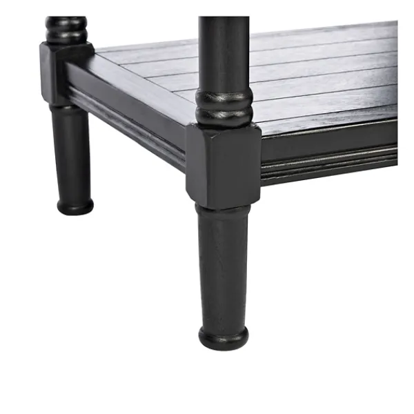 Accent & End Tables-Kirkland's Home Carved Pinewood Farmhouse Accent Table Black