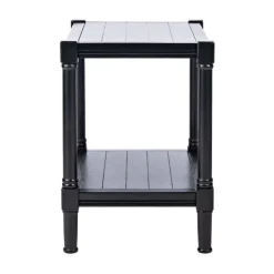 Accent & End Tables-Kirkland's Home Carved Pinewood Farmhouse Accent Table Black