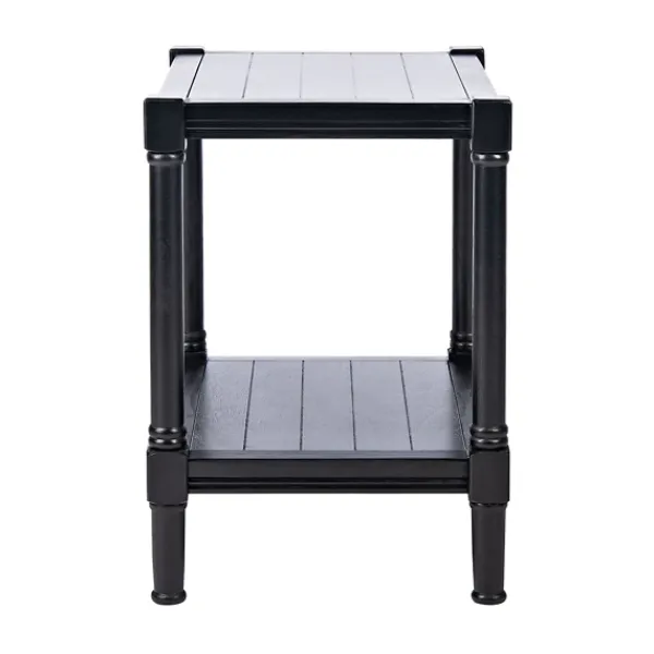 Accent & End Tables-Kirkland's Home Carved Pinewood Farmhouse Accent Table Black