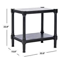 Accent & End Tables-Kirkland's Home Carved Pinewood Farmhouse Accent Table Black