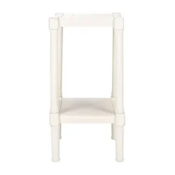 Accent & End Tables-Kirkland's Home Carved Pinewood Farmhouse Accent Table White
