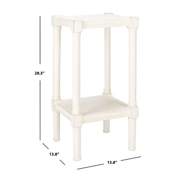 Accent & End Tables-Kirkland's Home Carved Pinewood Farmhouse Accent Table White