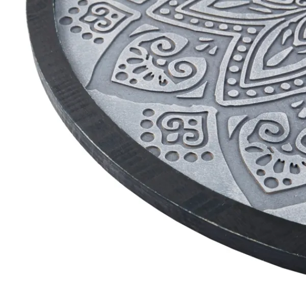 Wall Plaques-Kirkland's Home Carved Round Medallion Wall Plaque Gray