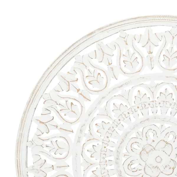 Wall Plaques-Kirkland's Home Carved Wood Acanthus Rosette Wall Plaque White