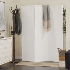 Decorative Accents-Kirkland's Home Carved Wood 3-Panel Room Divider White