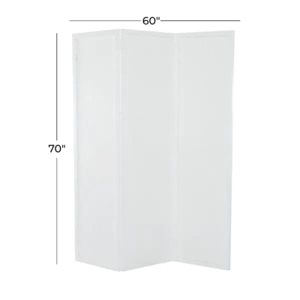 Decorative Accents-Kirkland's Home Carved Wood 3-Panel Room Divider White