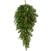 Wreaths-Kirkland's Home Cashmere Pine Clear Led Lit Teardrop Swag Green