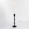 Candle Holders-Kirkland's Home Cast Iron Notched Taper Candlestick, 11 In. Black