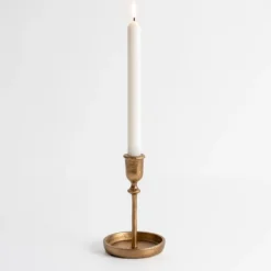 Candle Holders-Kirkland's Home Cast Iron Taper Candle Holder, 6 In. Gold