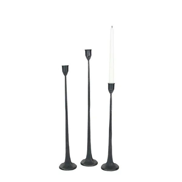 Candle Holders-Kirkland's Home Cast Iron Taper Candle Holders, Set Of 3 Black