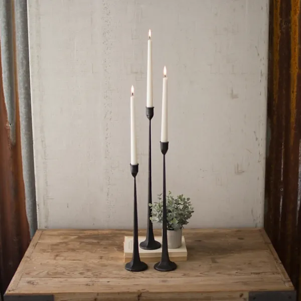 Candle Holders-Kirkland's Home Cast Iron Taper Candle Holders, Set Of 3 Black