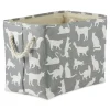 Baskets & Boxes-Kirkland's Home Cats Meow Rectangular Storage Bin, 14 In. Gray
