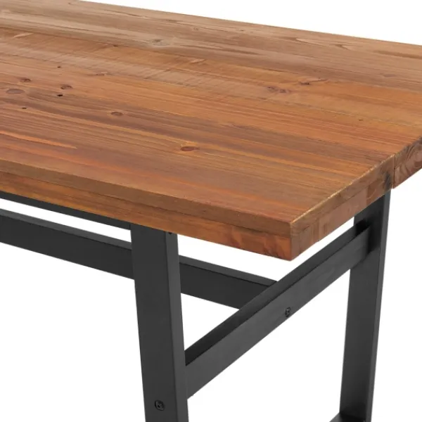 Dining Tables-Kirkland's Home Cedar Wood And Metal Industrial 5-Pc. Dining Set Brown/Black