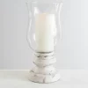 Candle Holders-Kirkland's Home Cement Pedestal Base Hurricane White