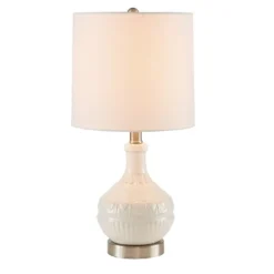 Table Lamps-Kirkland's Home Ceramic Embossed Table Lamp White