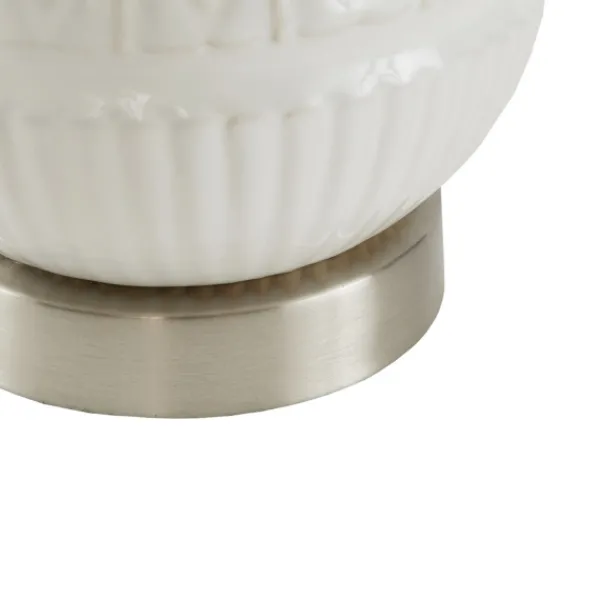 Table Lamps-Kirkland's Home Ceramic Embossed Table Lamp White