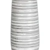 Vases-Kirkland's Home Ceramic Striped Vase Gray