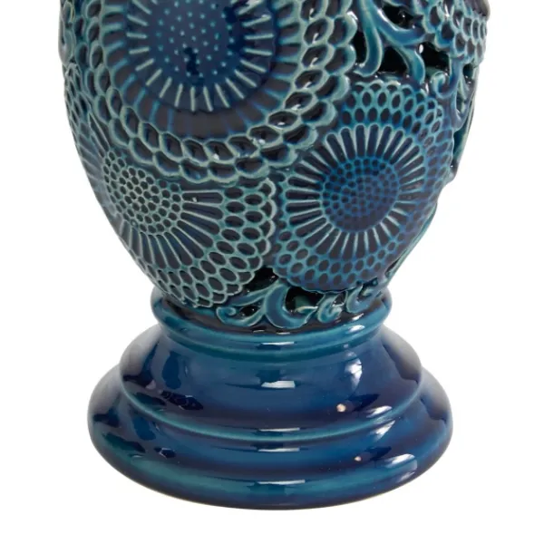 Candle Holders-Kirkland's Home Ceramic Tiered Base Candle Holders, Set Of 2 Blue