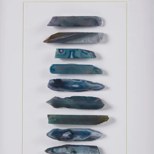 Framed Art-Kirkland's Home Cerulean Agate Martha Stewart Shadowbox Plaque White/Blue