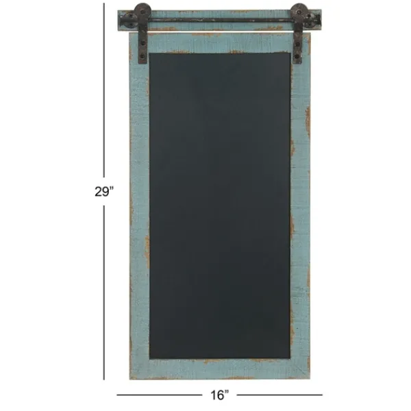 Memo & Chalkboards-Kirkland's Home Cerulean Distressed Blackboard Wall Plaque Blue