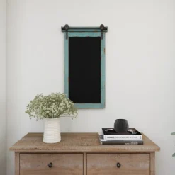 Memo & Chalkboards-Kirkland's Home Cerulean Distressed Blackboard Wall Plaque Blue