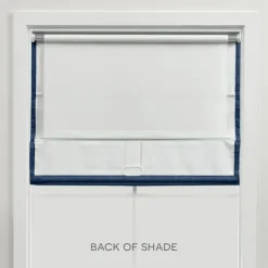 Curtains & Drapes-Kirkland's Home Chambray Blackout Roman Shade, 31 In. Blue