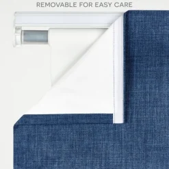 Curtains & Drapes-Kirkland's Home Chambray Blackout Roman Shade, 31 In. Blue