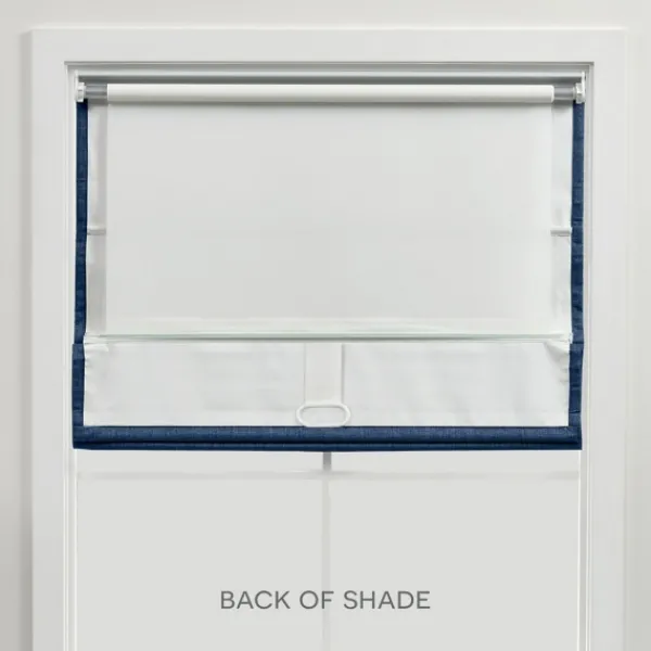 Curtains & Drapes-Kirkland's Home Chambray Blackout Roman Shade, 23 In. Blue