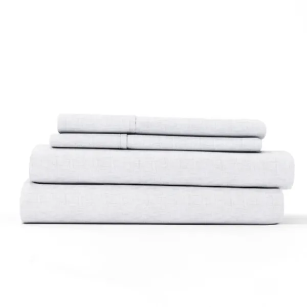Bed Sheets-Kirkland's Home Chambray 4-Pc. Full Bed Sheet Set White