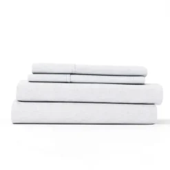Bed Sheets-Kirkland's Home Chambray 4-Pc. Queen Bed Sheet Set White